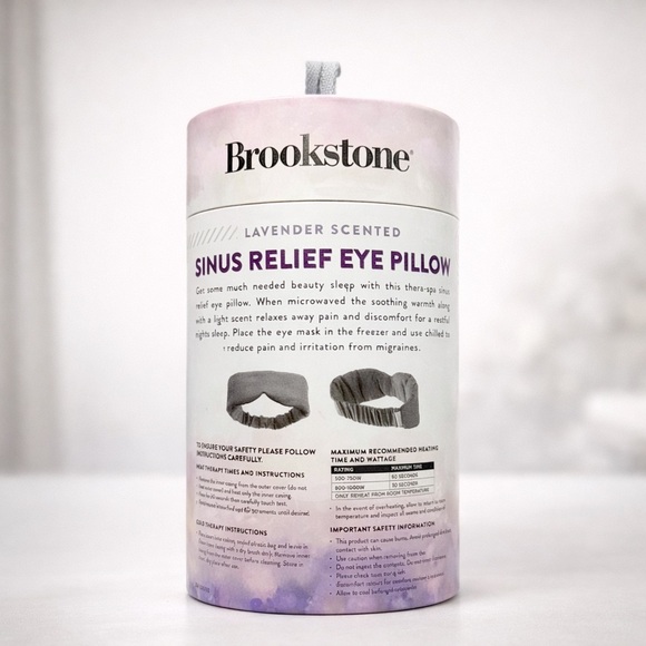 Brookstone Lavender Sinus Relief Eye Pillow Heat & Cold Therapy - Picture 2 of 2